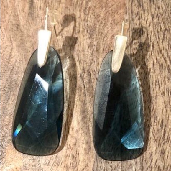 Kendra Scott: Maize Gold Drop Earrings (Dark Teal) - Picture 1 of 2